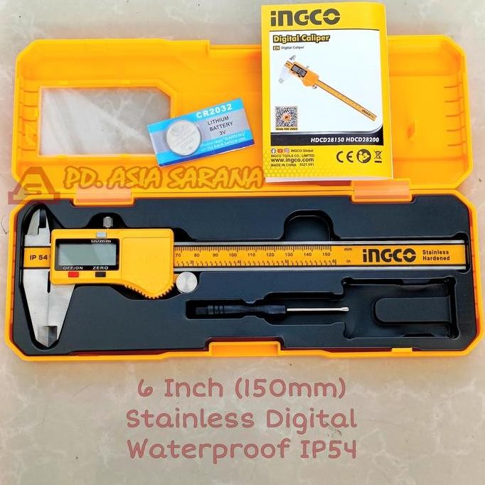 Digital Vernier Caliper 6" Inch INGCO HDCD28150 Sigmat Jangka Sorong