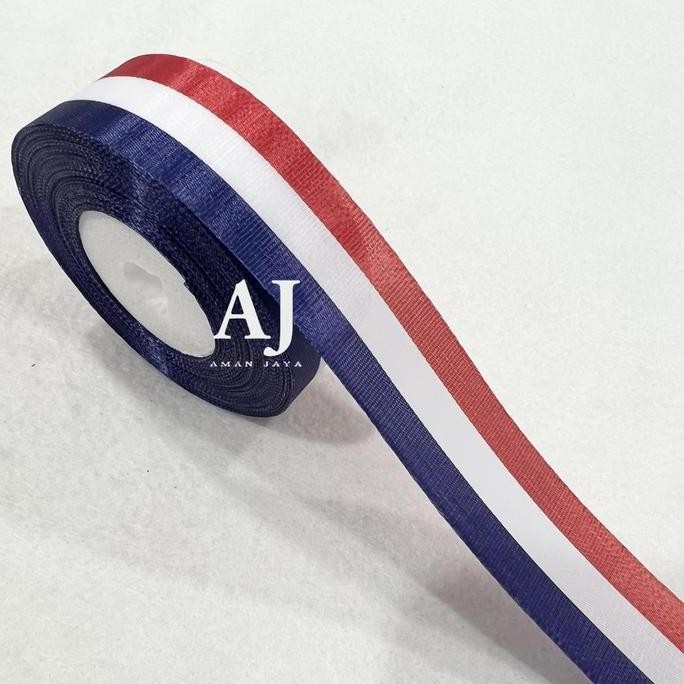 Pita Merah Putih Biru 1 Inch / 2,5 cm LS