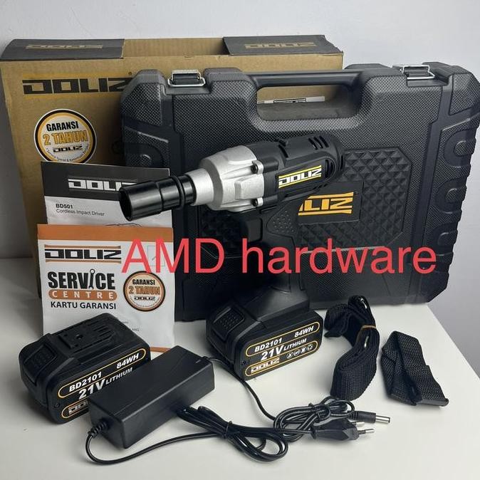 MESIN IMPACT WRENCH CORDLESS ORIGINAL DOLIZ BD501 BATERAI 21V BD 501