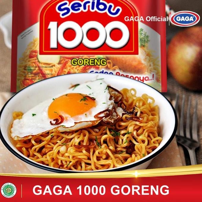 

Sale! Mie Goreng Gaga 1000 Spesial 1 Karton Isi 50Pcs @50Gr Mie Instan Rasa Bawang Original