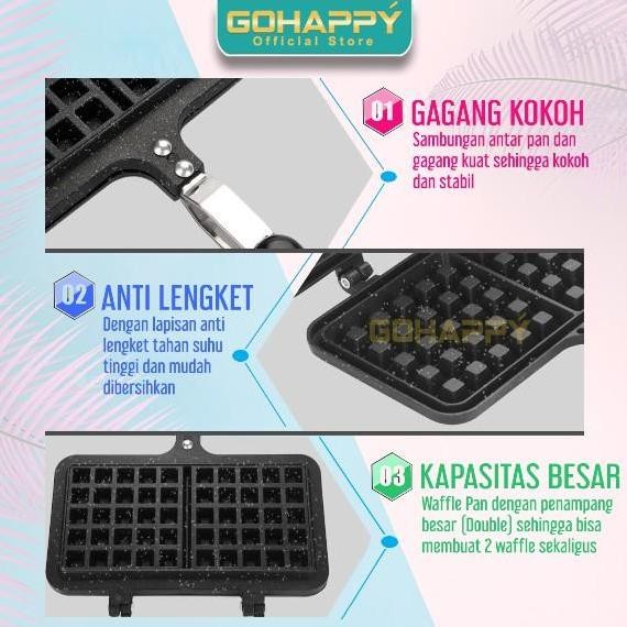 Sale Gohappy Belgian Marble Waffle Maker Ghc51 Cetakan Kue Wafel Listrik Anti Lengket