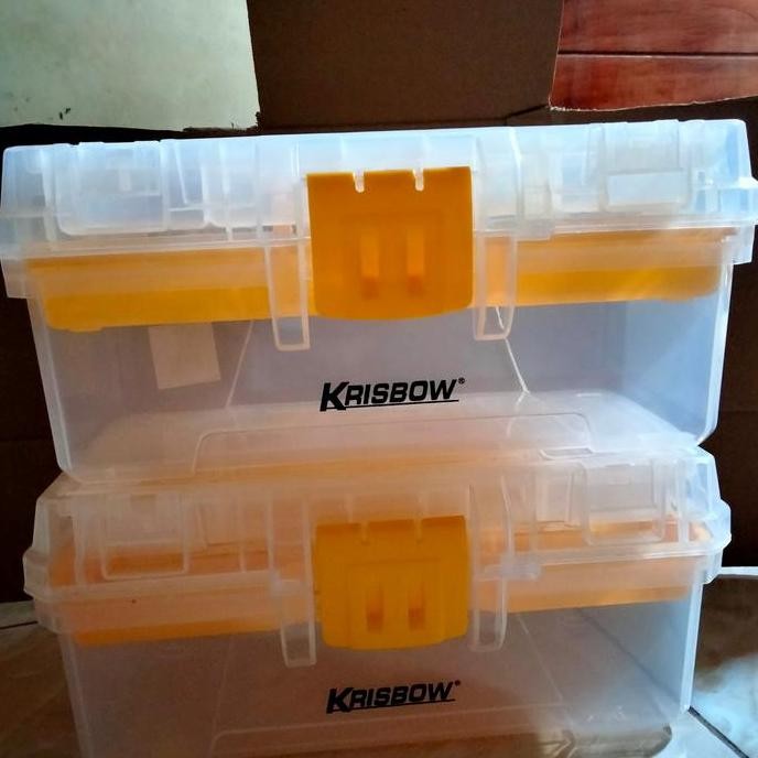 TOOL BOX KRISBOW PLASTIK 30*16*14 Cm TRANSPARAN