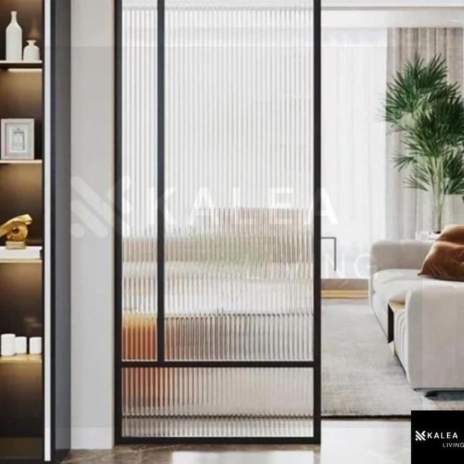 FLUTED REEDED GLASS WINDOW STICKER | Sticker Kaca Fluted Reeded Sand