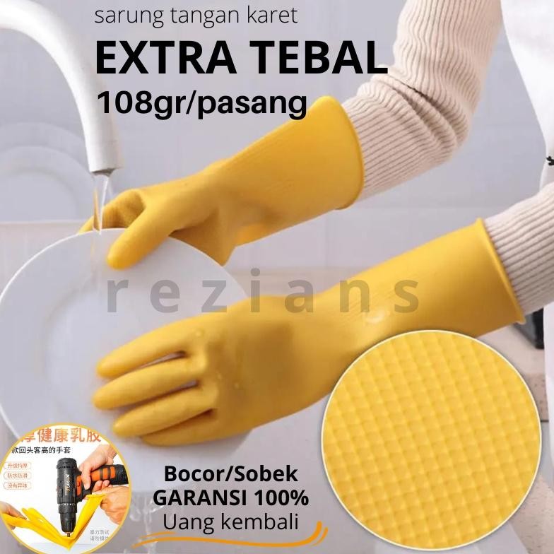 Sarung tangan karet latex ukuran M, L, XL EXTRA TEBAL