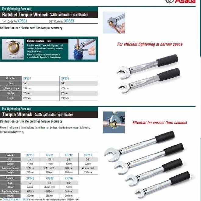 Kunci torsi AC asada 1/4" + 3/8"