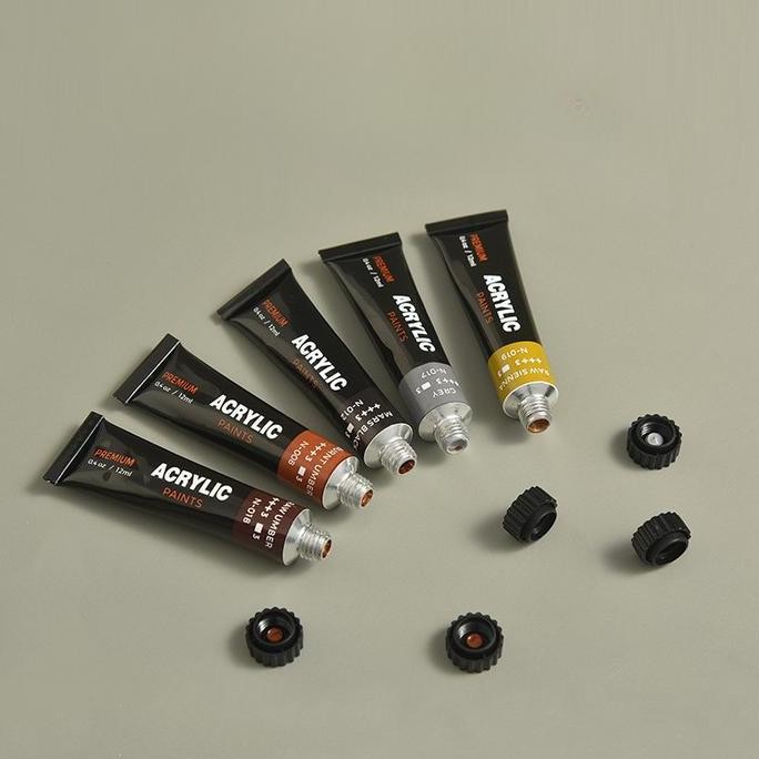 

Perlengkapan fiti 24 warna cat acrylic Set cat warna Cat tahan air Cat untuk seni & rekreasi Perlengkapan melukis