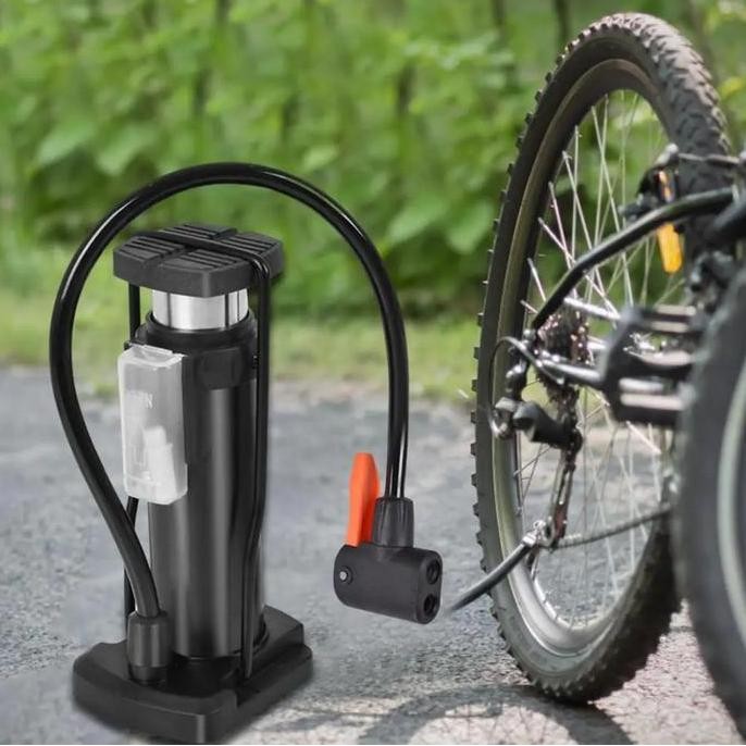 Pompa Angin Manual Untuk Ban sepeda, motor atau lainnya Hitam Pompa Angin Ban Sepeda Motor Mobil Bol