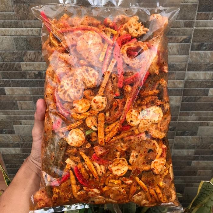 

New SEBLAK CAMPUR/MIX (jaat,jengkol,rafael,sebring,makroni,basreng) 1kg DAN 500GRAM Pedas