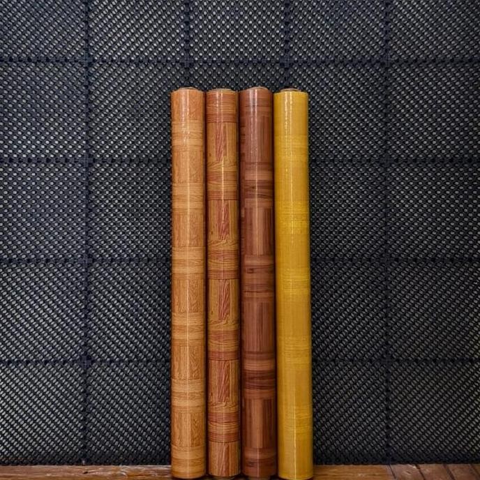Karpet Lantai Plastik Meteran Motif Kayu Alas Taplak Meja ORIGINAL 