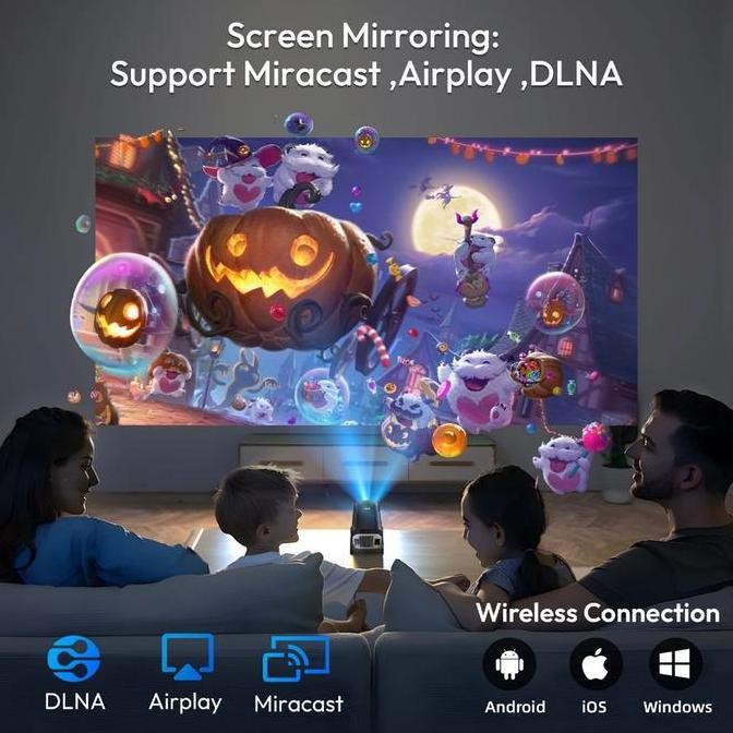 SHADE X Shade New Portable Projector Native 720P 4K HD Projector Auto Keystone 10000 Lumens Support 