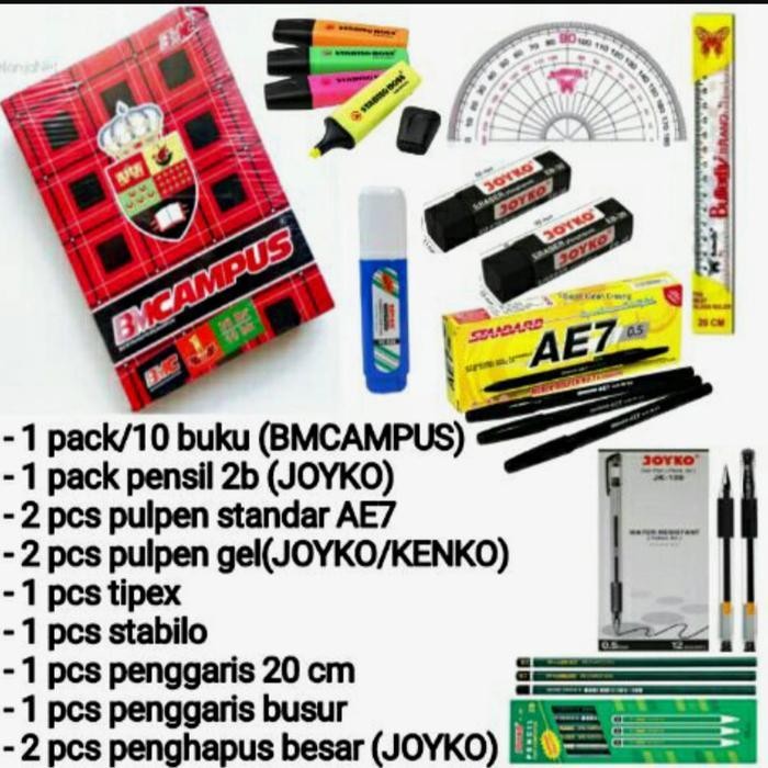 

1 Paket Lengkap Alat Tulis Sekolah Smp/Sma Harga Murah Terlaris Best Quality 100% Original