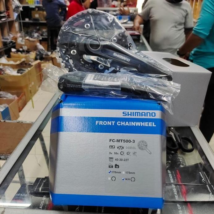 ready Crank Shimano DEORE FC-MT500-3 3 Speed 40-30-22T 3 x 10 Speed Original Shimano With Box