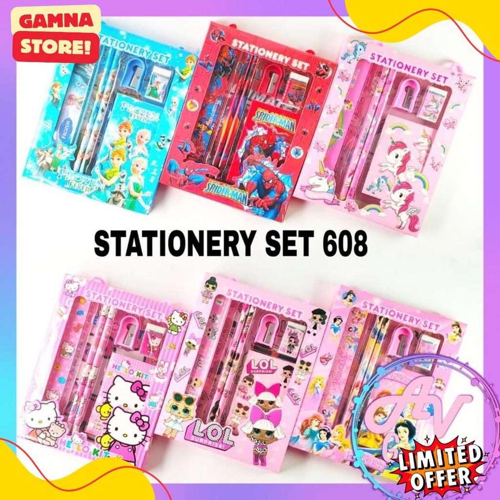 

Stationery Set / Set Alat Tulis / Paket Alat Tulis 6In1 / Stationery Set 6In1 608 Diskon