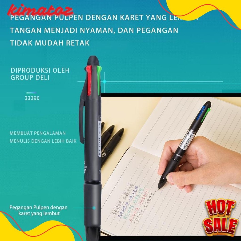 

Deli Pulpen Cetek Warna-Warni 4 Warna 0.7Mm Pulpen Pelajar Multifungsi 33390 Terlengkap Dan Termurah