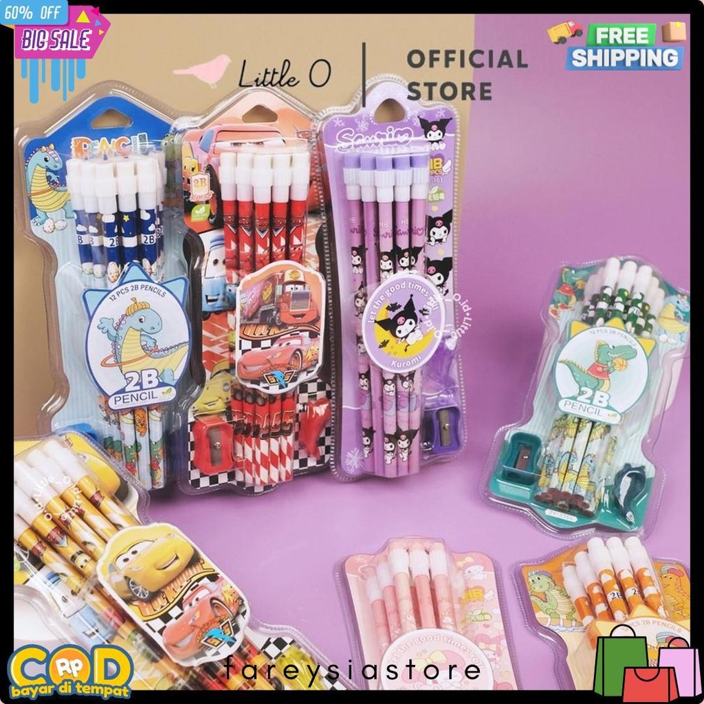 

14In1 Set Pensil Unicorn Astronot Space Cars Set Stationary Pensil Paket Goodiebag Back To School Diskon Setengah Harga