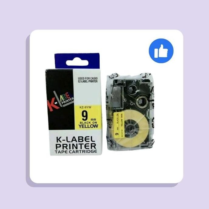 

EZ Label tape printer black on Yellow 9mm Casio Compatible murah