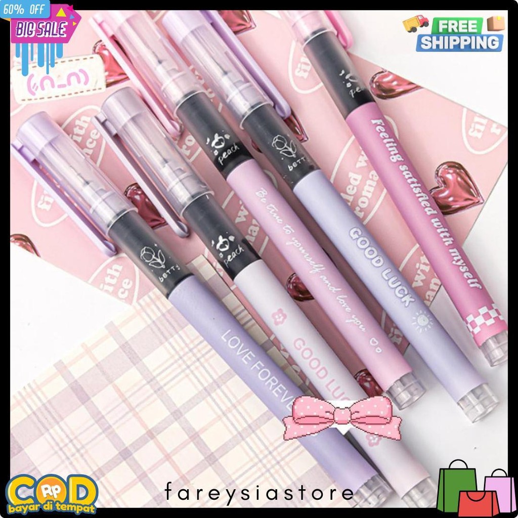 

1 Set 6 Pcs Pulpen Gel 0,5 Mm Motif Purple Butterfly Aesthetic Qith Simple Qoptes Of Life / Pulpen Aesthetic Diskon Setengah Harga