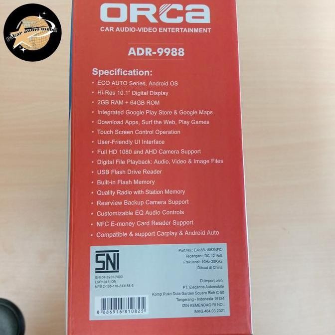 ready stock HEAD UNIT ANDROID 10 INCH ORCA ECO AUTO SERIES NFC / HEAD UNIT ANDROID ORCA NFC 10 INCH 