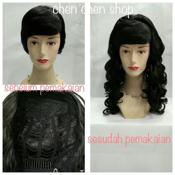 BARU !!! Wig sirkam / rambut palsu sirkam / setengah / halfwig curly