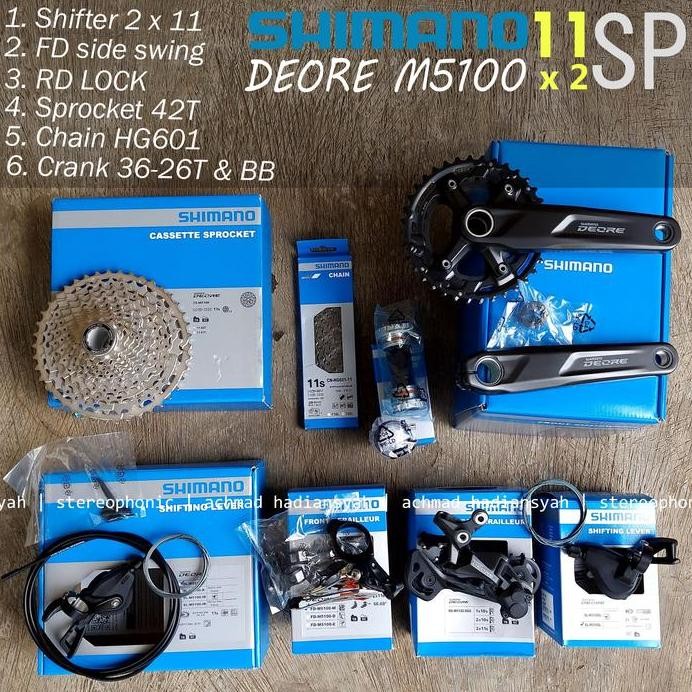 ready BNIB.. Groupset SHIMANO DEORE M5100 2 x 11 speed Groupset DEORE M5100