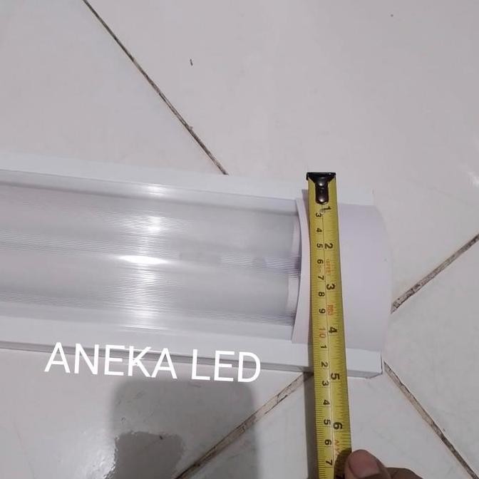 Kap lampu rm 2x18 outbow tempel komplit lampu tl t8 led