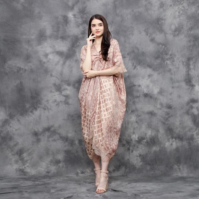 Dress muslim wanita kaftan batik viscose kondangan pesta lebaran jumbo