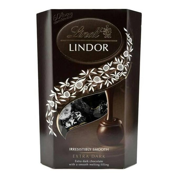 

Lindt Lindor Extra Dark Chocolate Truffles Swiss Import Cokelat Premium 200gr Termurah