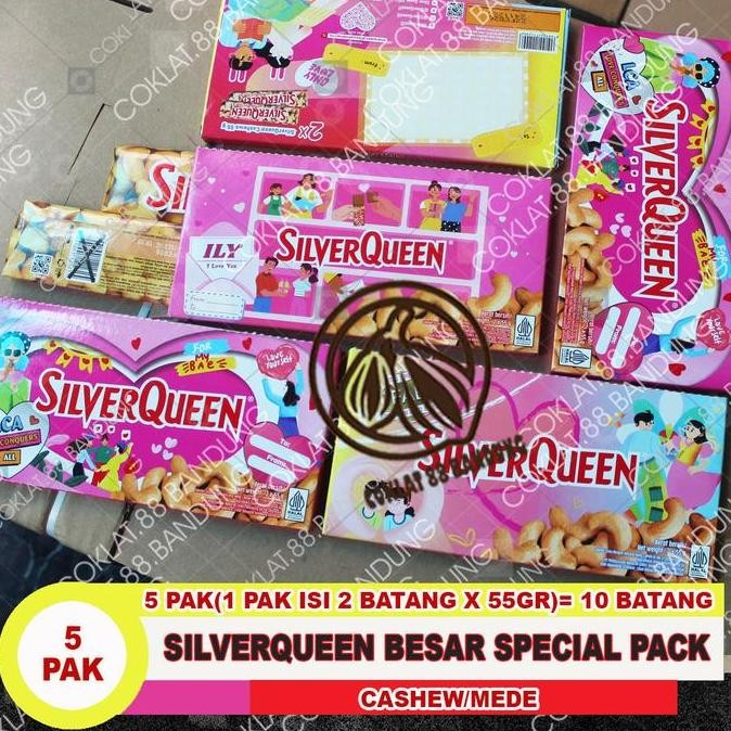 

SilverQueen Mede 55gr 1 Box Isi 10pcs - Cokelat Mete Manis Enak Halal Original Termurah