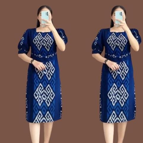 PAKAIAN DRESS TENUN IKAT BATIK EK KHAS MOTIF TORAJA JUMBO