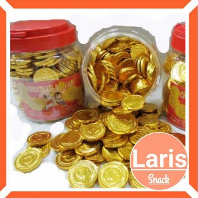 

Coklat Dollar / Coklat Koin Emas 1 Toples Isi 200 pcs Camilan Cokelat Murah Termurah