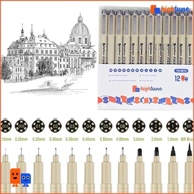 

Hightune Drawing pen set 3/5/10/12 Waterproof Drawing Pen Micron Set