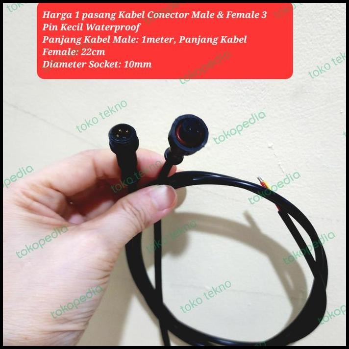 Kabel Lampu Palang Gate Barrier LED 3 pin Waterproof - Kecil