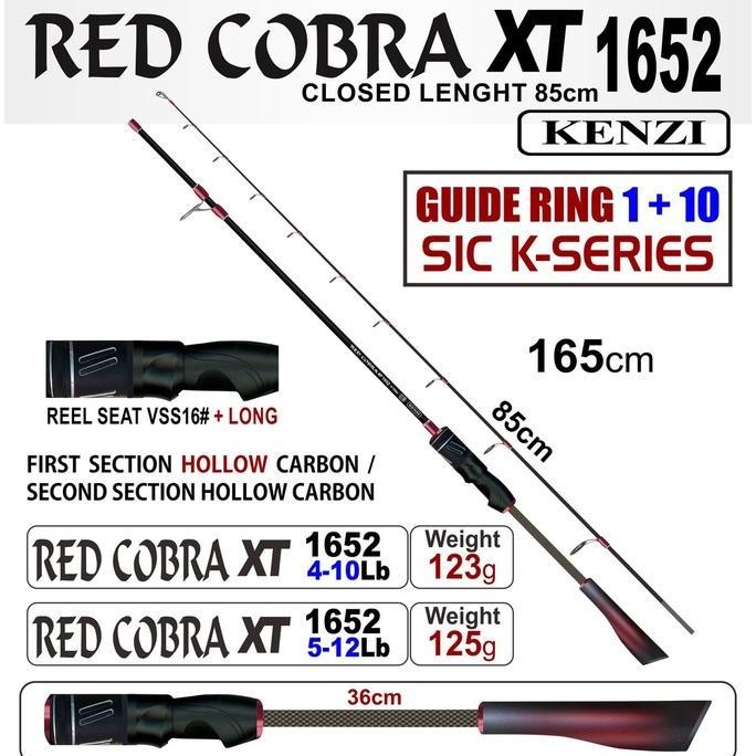 KENZI Red Cobra XT 1652 Joran Pancing + Reel Kombinasi Tangguh Termurah