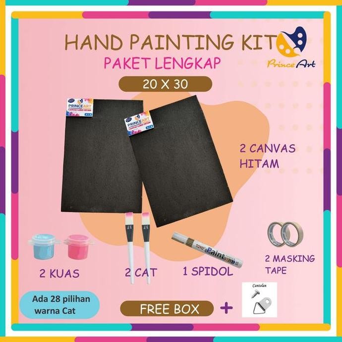 

[ ART] Hand Painting Kit / Canvas Lukis Cap tangan Couple