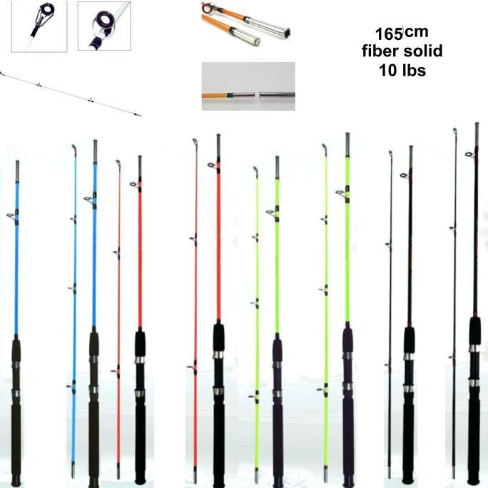 Joran Pancing Fiber Solid Sambung Dua 165cm Kuat & Fleksibel Termurah