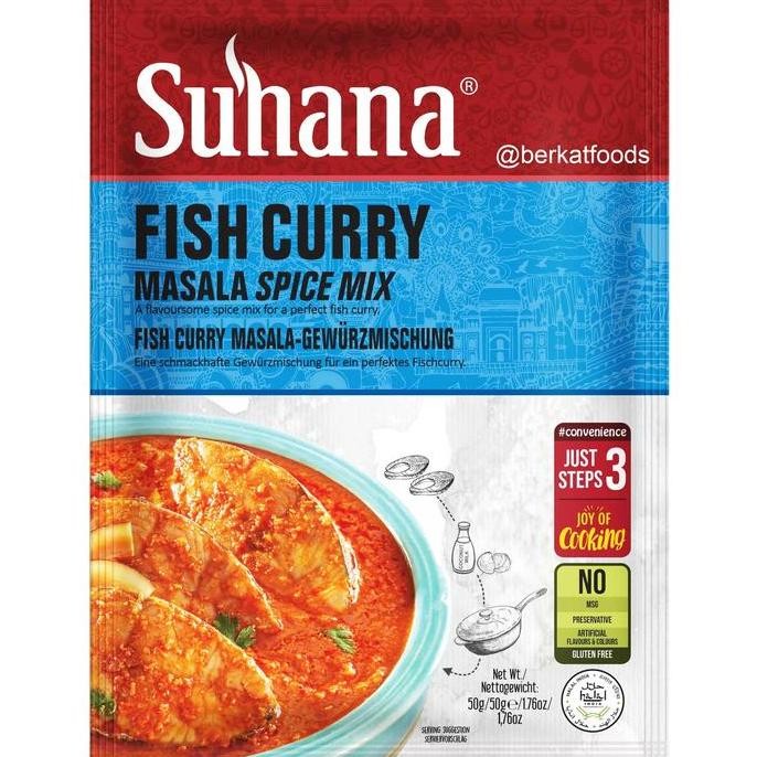 

langsung order saja] Fish Curry Masala Spice Mix Suhana / Bumbu Masak Instan Kari Ikan Khas India Halal