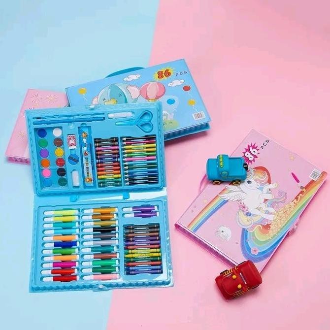 

Art Set 86 Pcs Krayon Mewarnai Anak Pensil Warna Perlengkapan Mewarnai Lukis Crayonset Cair Cat Kuas