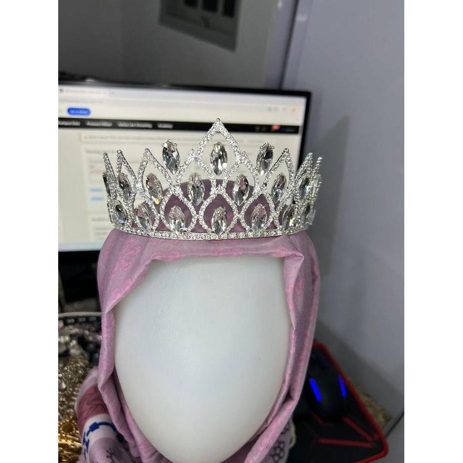 SIAP KIRIM MAHKOTA LOTUS PENGANTIN HIJAB AKAD PREWEDD MAYORET - CROWN WEDDING WANITA