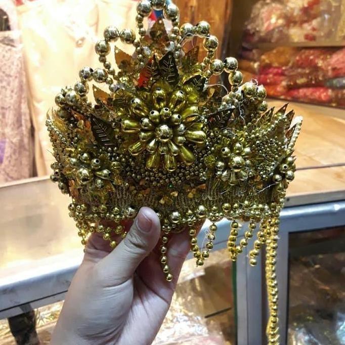 SIAP KIRIM MAHKOTA SIGER SUNDA ANAK MOTIF BUNGA - AKSESORIS FASHION ADAT TRADISIONAL