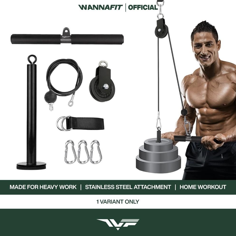 WANNAFIT Pulley Cable System Set | Katrol Fitness | Alat Olahraga Rumah