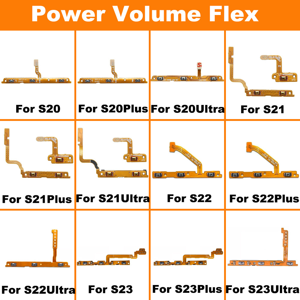 

1 pcs Tombol Volume Daya Kabel Fleksibel untuk Samsung S20 S21 S22 S23 Plus Ultra FE Volume Tombol S