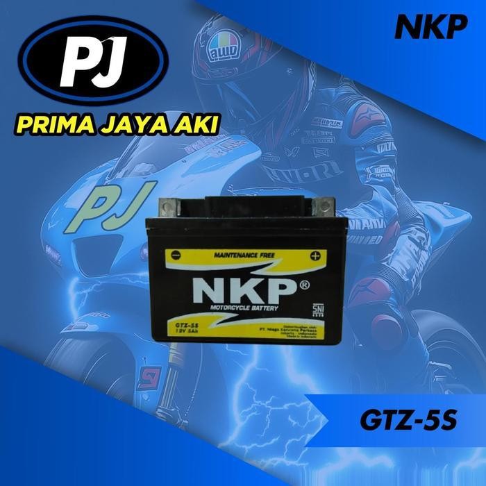 Aki Motor Aki Semi Kering Gtz-5S Mf  ( Beat,Vario,Mio,Scoopy ), Merk : Nkp