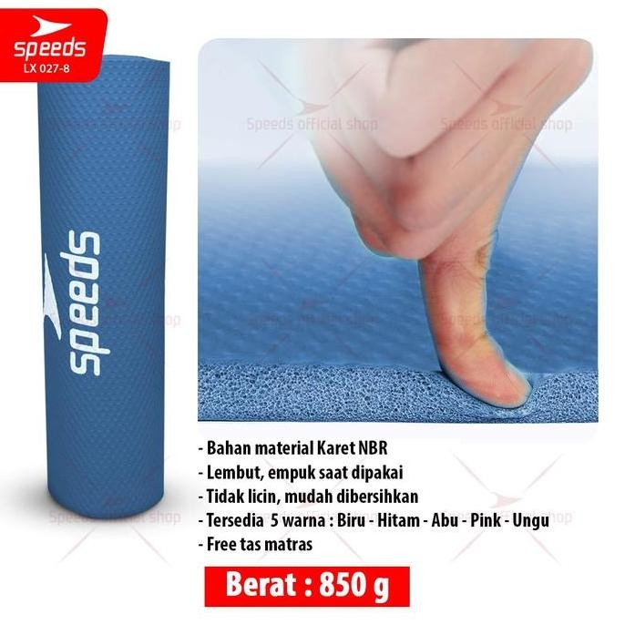 New SPEEDS Matras Yoga Anti Slip 027-8 Matras Olahraga Senam Meditasi Tebal Fitness