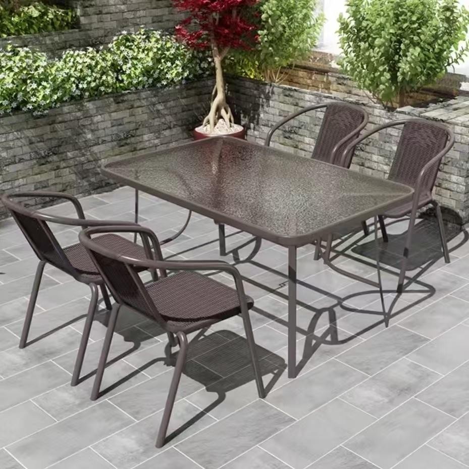 Meja Outdoor Meja Teras Meja Taman Meja Makan Meja Bundar Kaca Meja Cafe