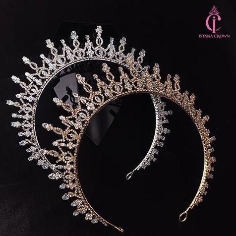 Kareen Zircon Crown - Mahkota zircon Tiara Rhinestone - Luxurious Zircon Crown LJ