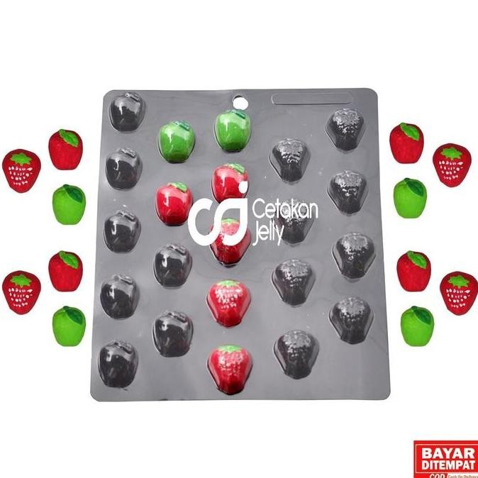 Ready stock] Cetakan Coklat Cokelat Buah Strawberry Strawbery Tomat 22 Cav  Dekorasi Hias Kue Cake P