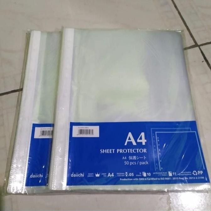 

Sale Pp Pocket / Sheet Protector Daiichi Uk. A4 Per Set Isi 20 / 50 Lbr
