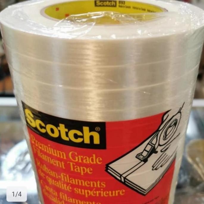 promo 3m filament tape 893 clear 12mm x 55m lakban serat transparan
