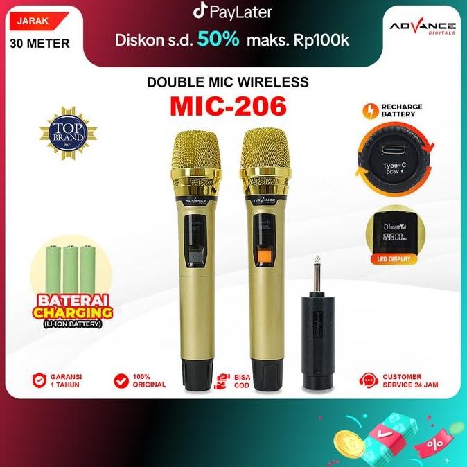 promo advance mic-206 & mic-101 pro mic wireless uhf bisa dicas untuk soundcard speaker