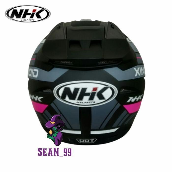 Helm Nhk R1 Xinoid Black Doff Pink Double Visor Original